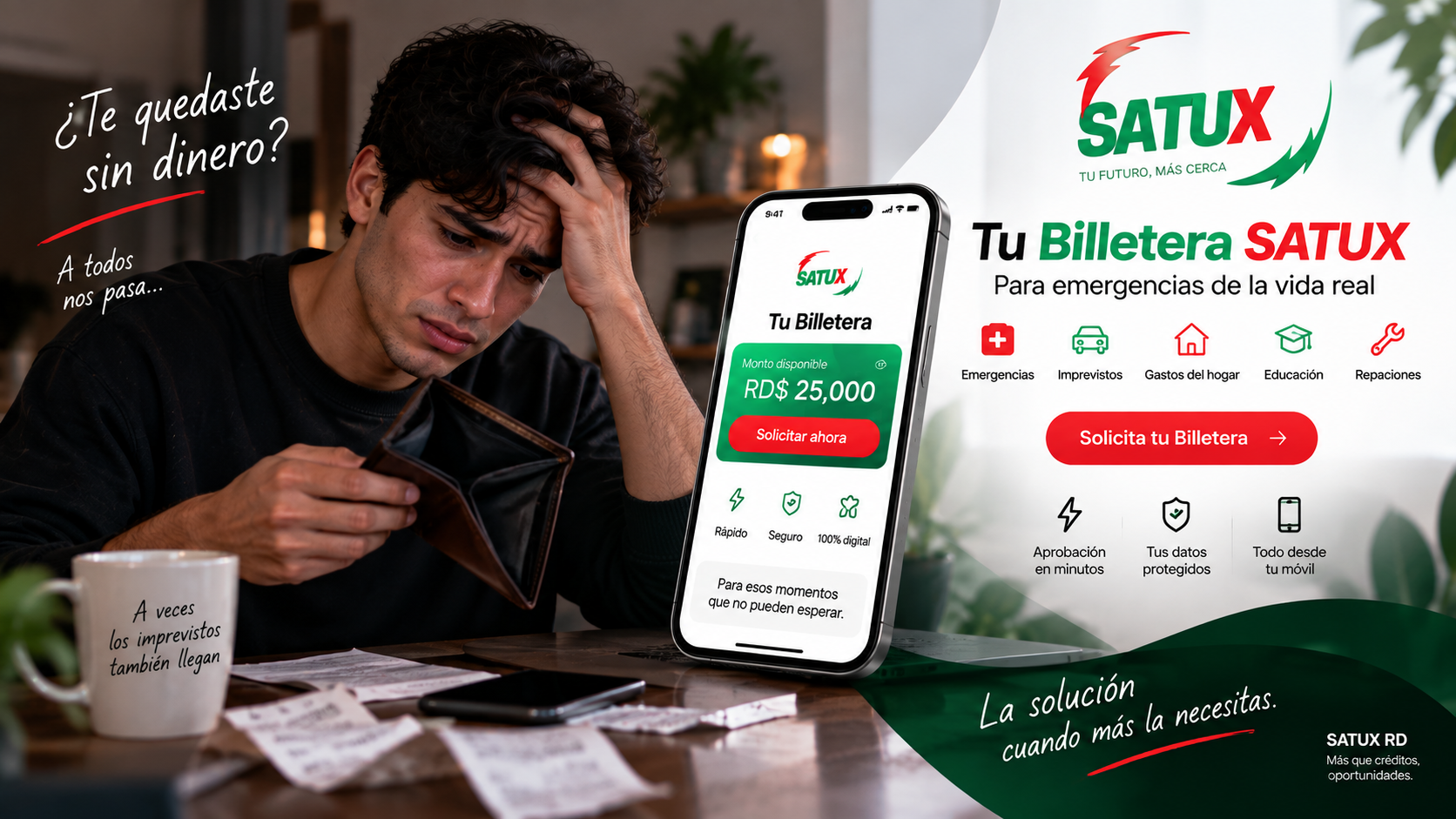 Billetera SATUX para emergencias